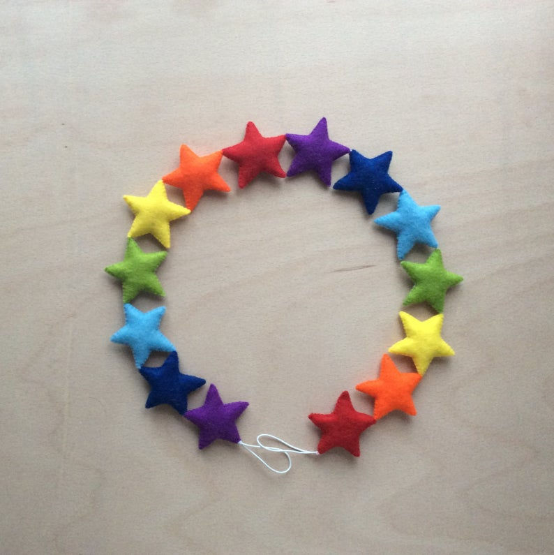 Thumbnail: 14 Stars Rainbow Color Bunting/ Hanging For Room Decor