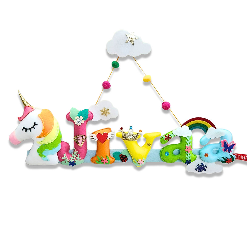 Personalized unicorn name board gift for kids birthday and baby shower