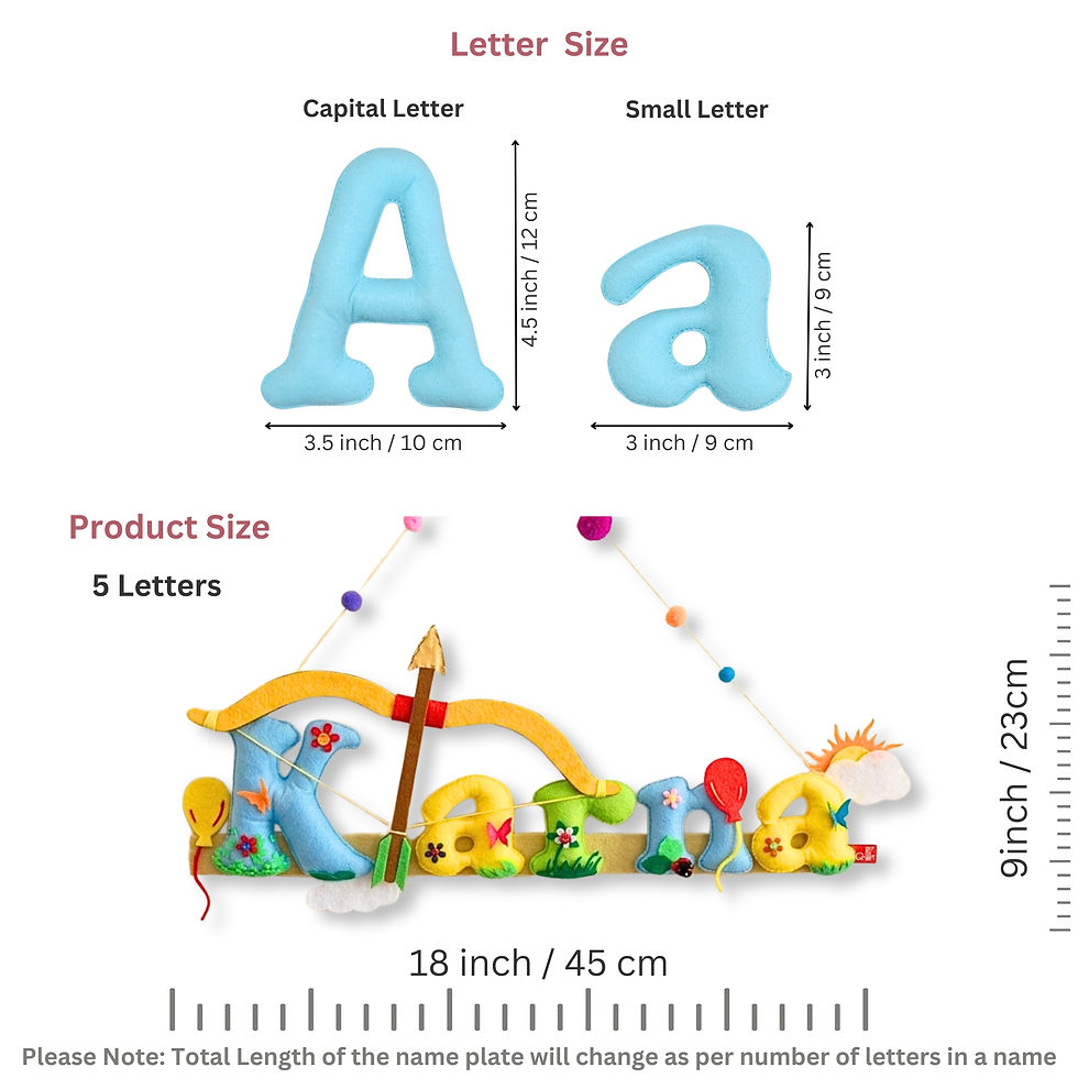 Thumbnail: Personalized kids wall hanging with bow & arrow theme and creative felt design elements