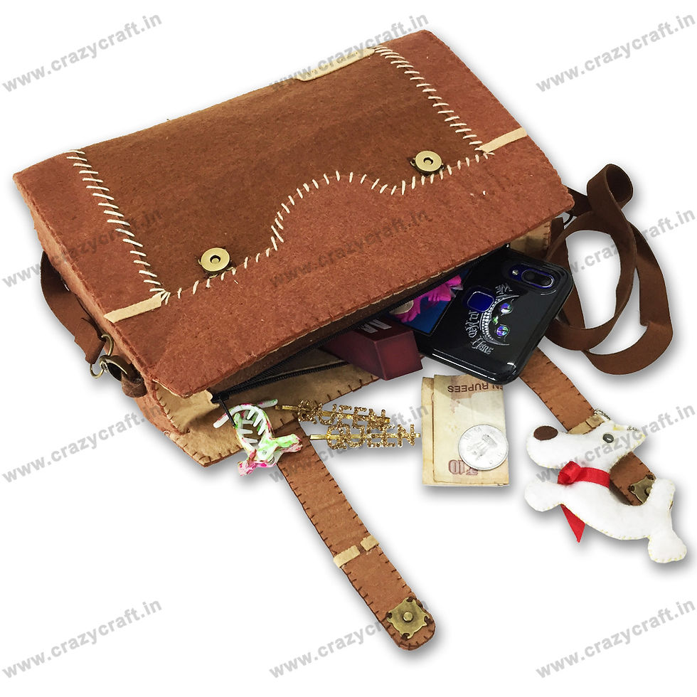 Thumbnail: Brown Handmade Sling/ Hand Bag For Women/Girls