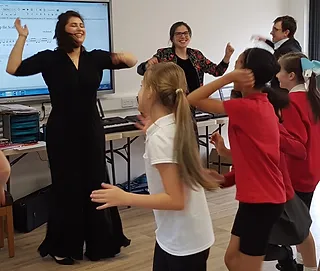 SPO musicians in a Suffolk School
