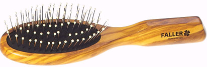 Haarbürste Olivia oval klein Stahlstifte mit Noppen | 7 Reihen | Grösse 175x48mm