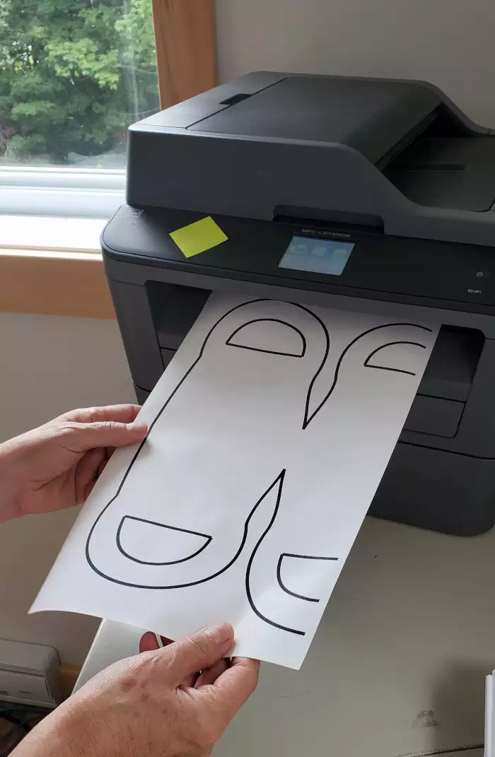 Un patron gratuit imprimé.