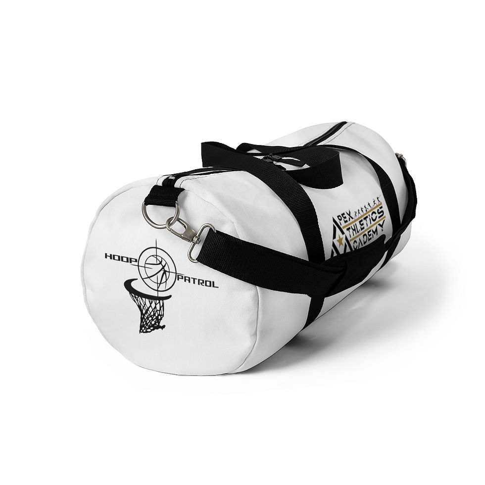 Apex Athletics Academy B-Ball Duffel Bag (White)