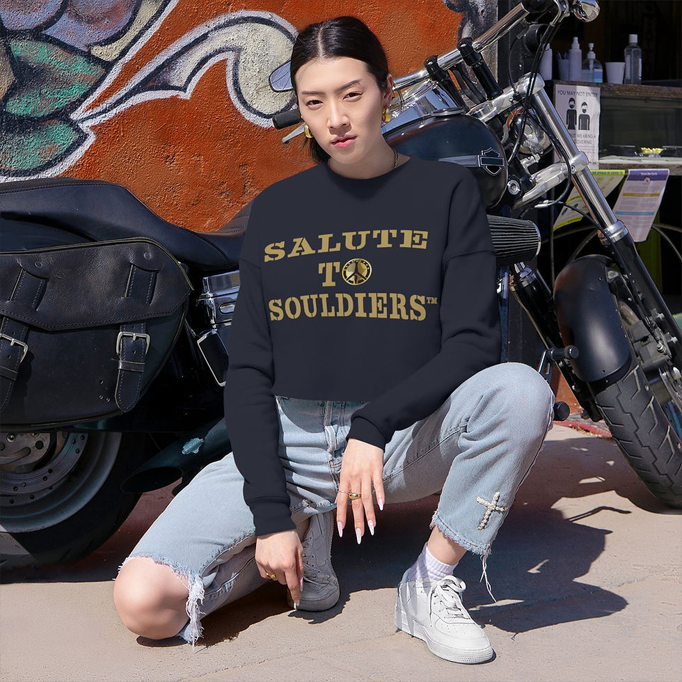 Thumbnail: Salute To Souldiers Women's Cropped Sweatshirt
