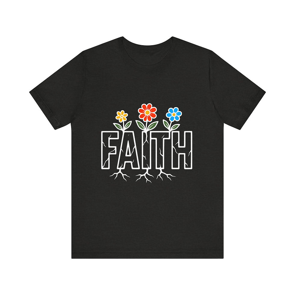 Thumbnail: Faith Floral Unisex Tee, Positive Christian Message Shirt, Inspirational Gift, 