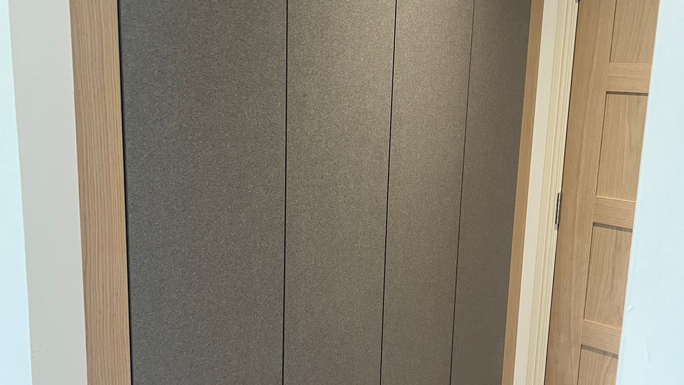 grey tall doors on bespoke fitted wardrobes