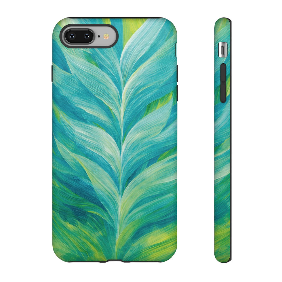 Thumbnail: Joyful Growth contemporary leaf iPhone X case featuring luxury green botanical art by Hanz Human