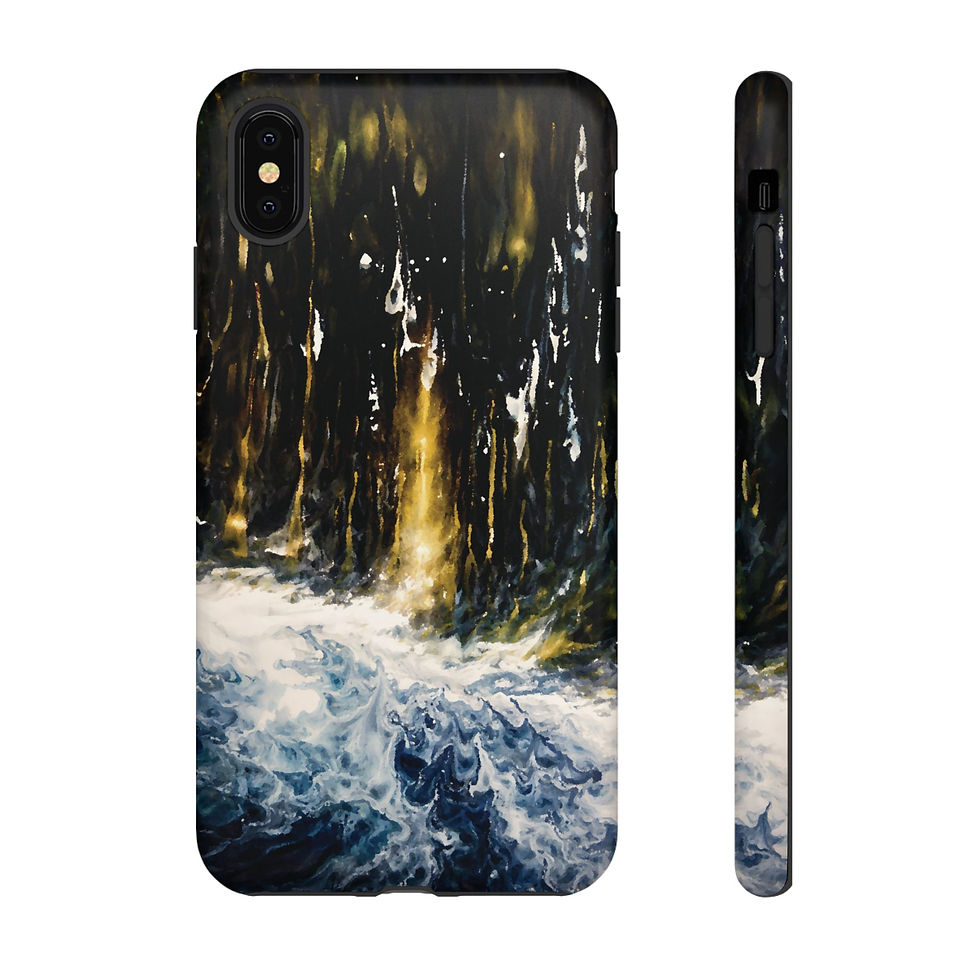 Thumbnail: Grace blue abstract iPhone 15 case by Hanz Human showcasing elegant wave inspired contemporary art phone protection
