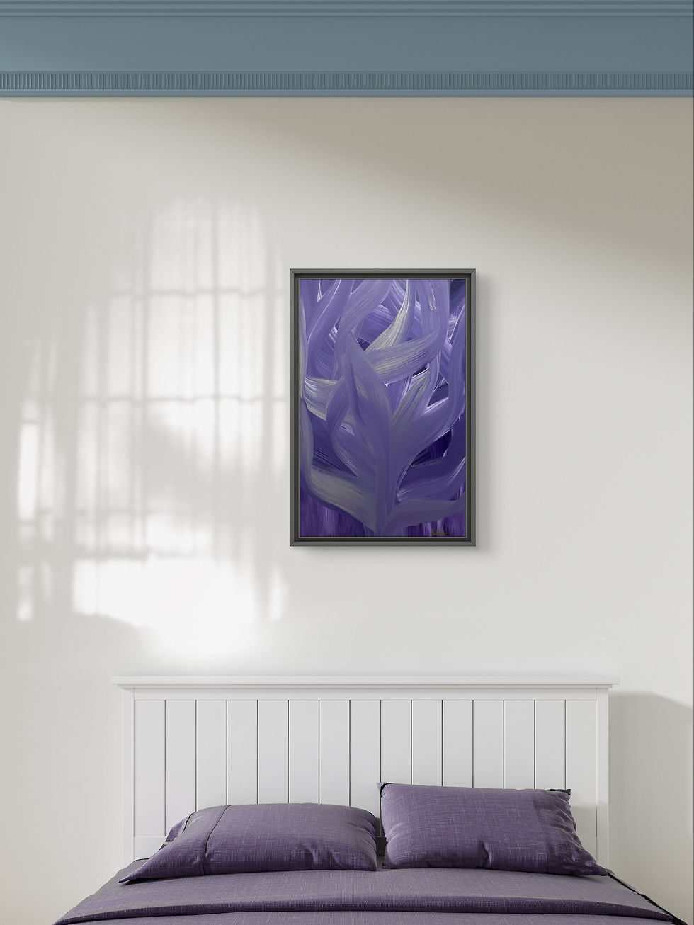 Thumbnail: Original abstract acrylic painting titled “ Moonlight Feast ” by Hanz Human, expressive contemporary artwork bedroom