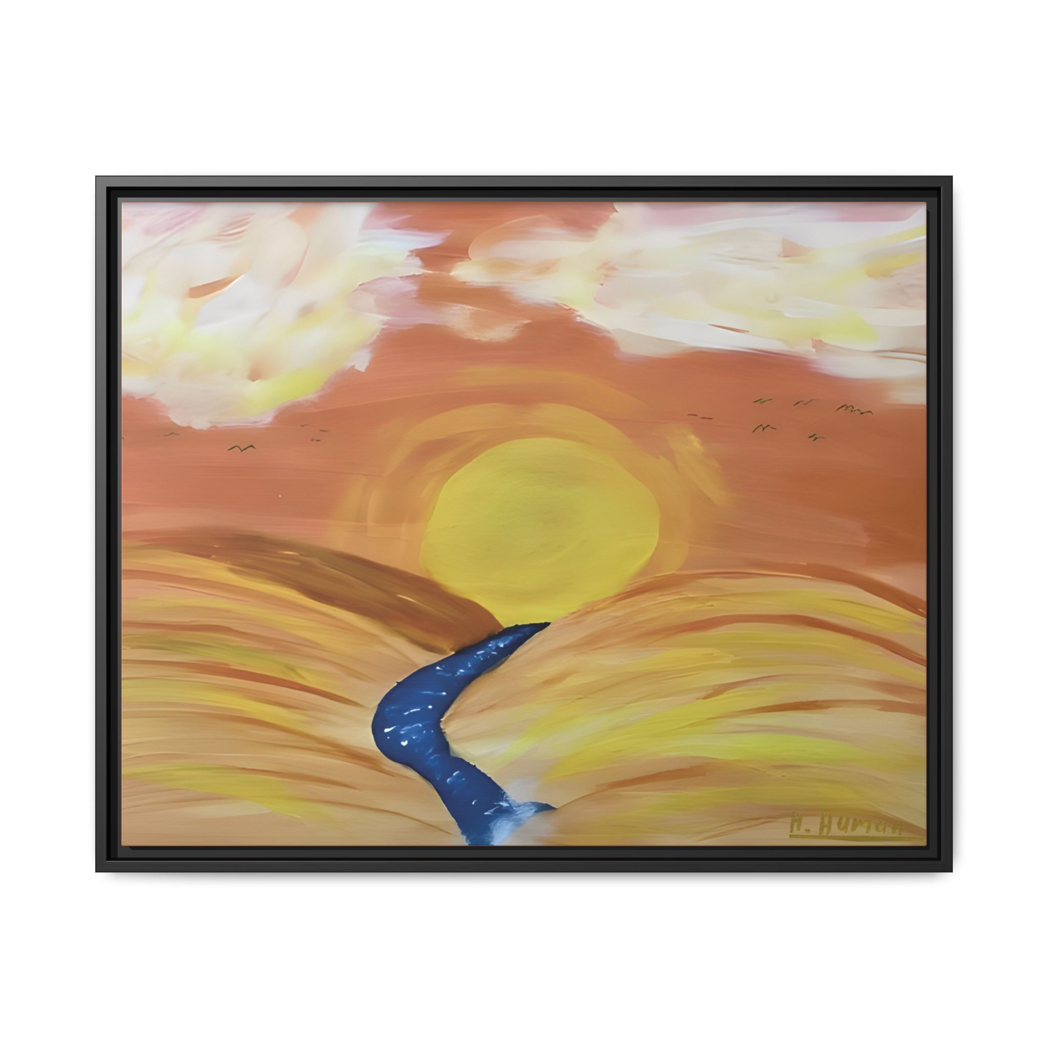 Golden Embrace at Dawn - First Edition Landscape Art Print by Hanz Human