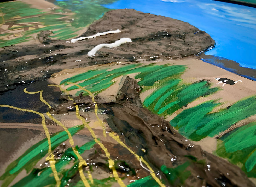 Thumbnail: Original landscape acrylic painting “Freedom of Expression” by Hanz Human, hand-painted nature artwork displayed in closeup