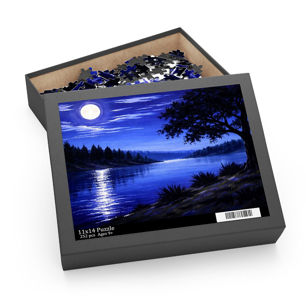 Thumbnail: Moonlit serenity Puzzle – Tranquil Night Sky 120/252/500-Piece Jigsaw