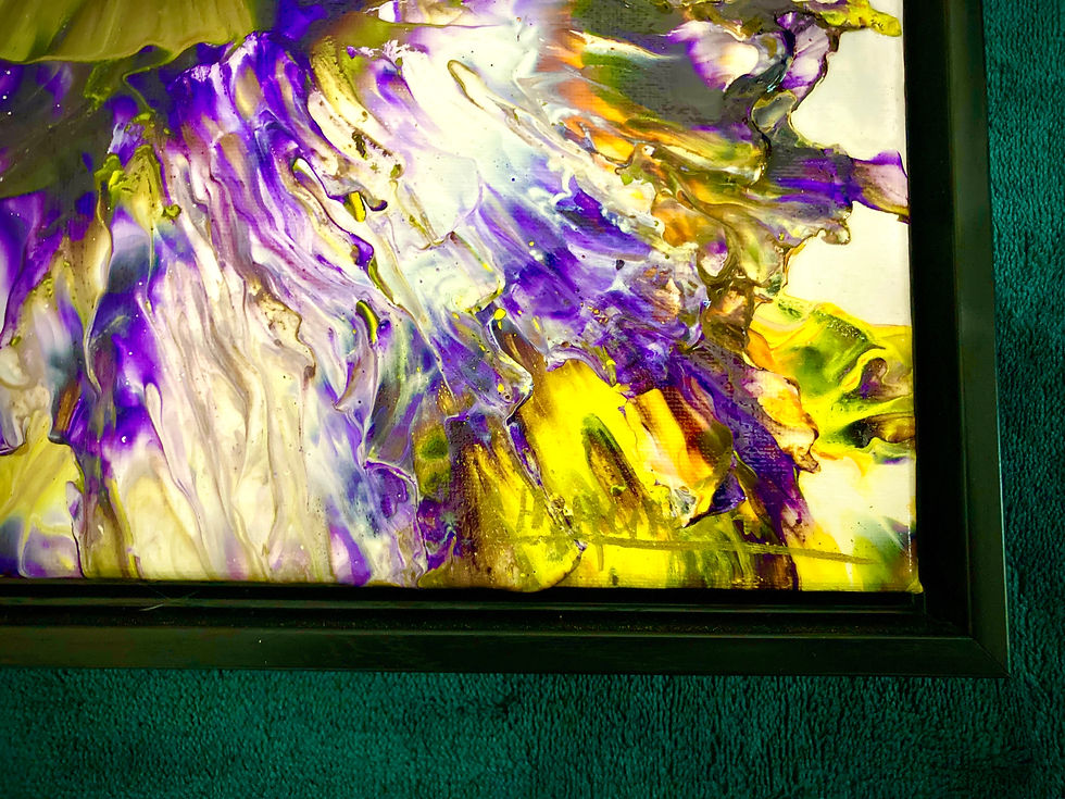 Thumbnail: Original abstract acrylic painting “ Passion Fruit Flower” by Hanz Human, expressive contemporary artwork signature