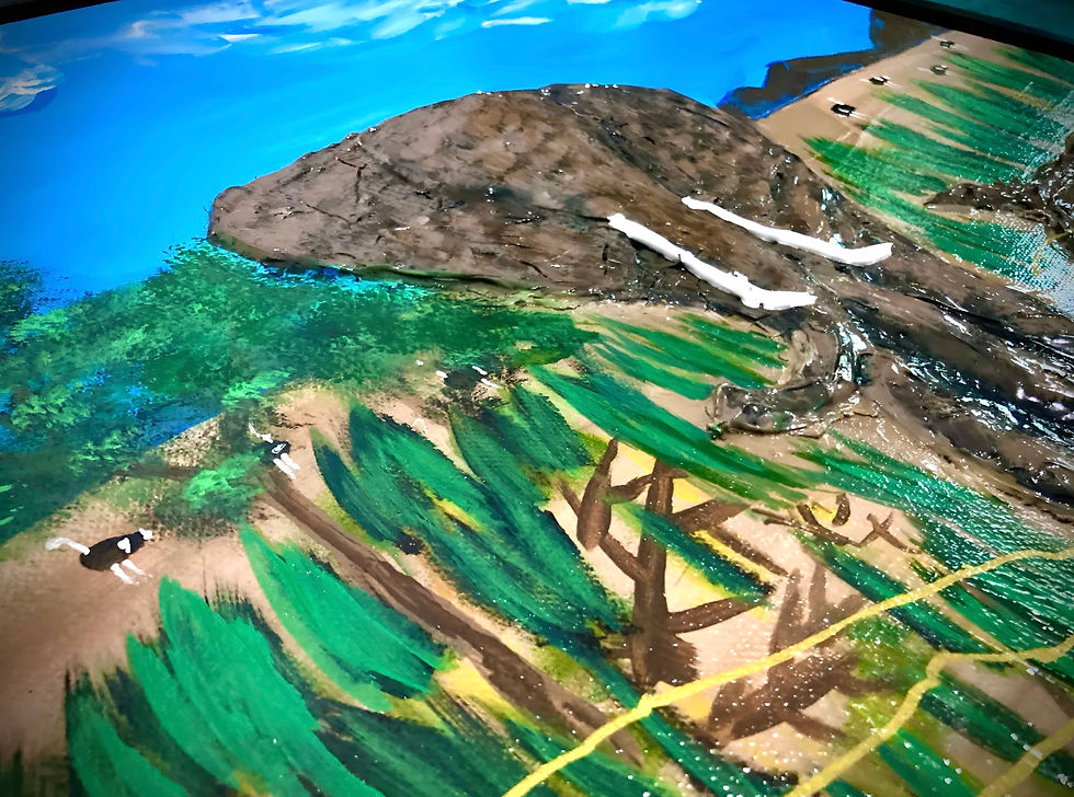 Thumbnail: Original landscape acrylic painting “Freedom of Expression” by Hanz Human, hand-painted nature artwork displayed in closeup