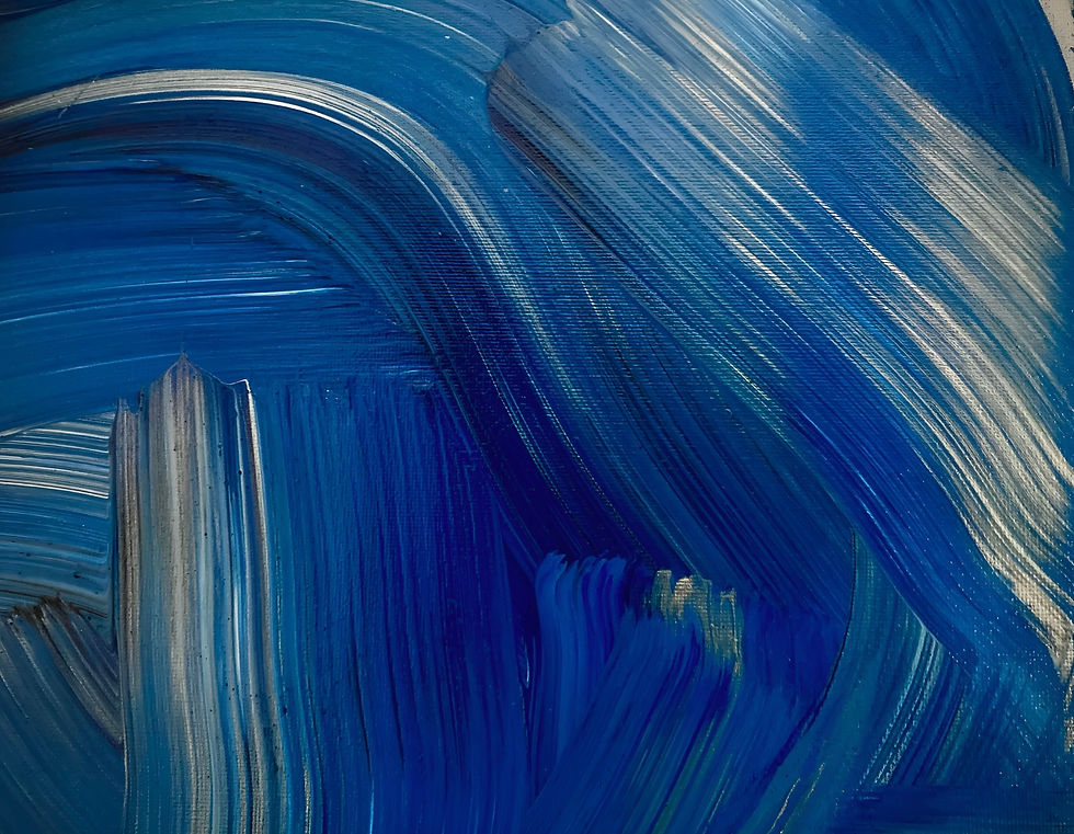 Thumbnail: Original abstract acrylic painting titled “ Blue Hope ” by Hanz Human, expressive contemporary artwork closeup