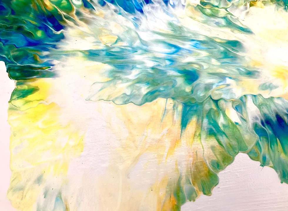 Thumbnail: Original abstract acrylic painting titled “ Barnacle Glow ” by Hanz Human, expressive contemporary artwork closeup