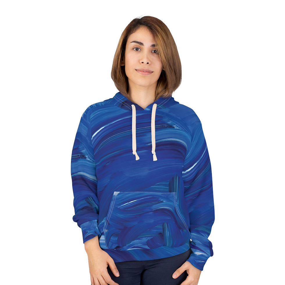 Thumbnail: Blue Hope Unisex Pullover Hoodie (AOP)