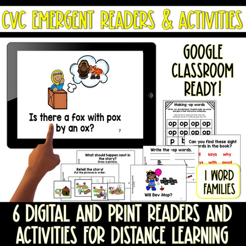 Digital and Print Short O CVC Emergent Reader and Activities | mysite