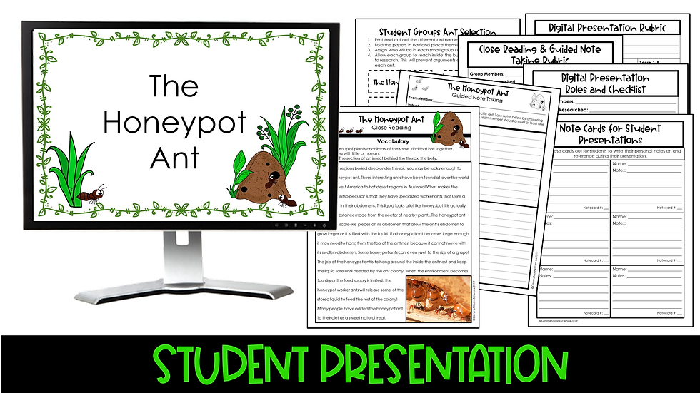reading, writing, and digital presentation project based learning ELA
