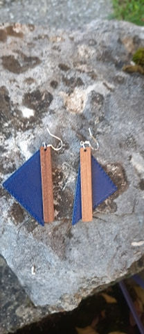 Boucles d'oreilles bi-matières