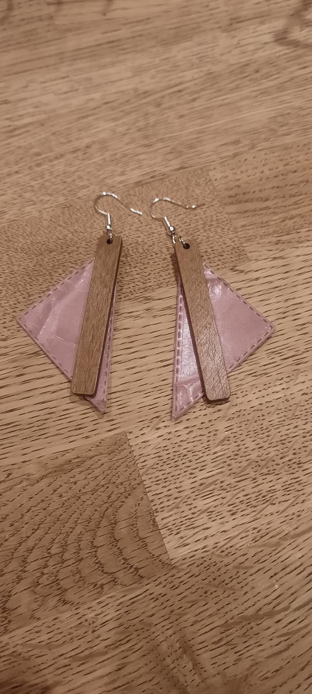 Boucles d'oreilles bi-matières