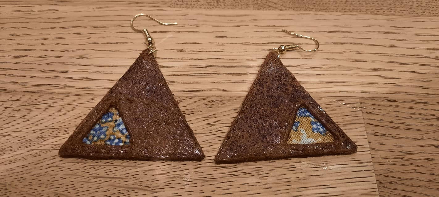 Boucles d'oreilles bi-matières