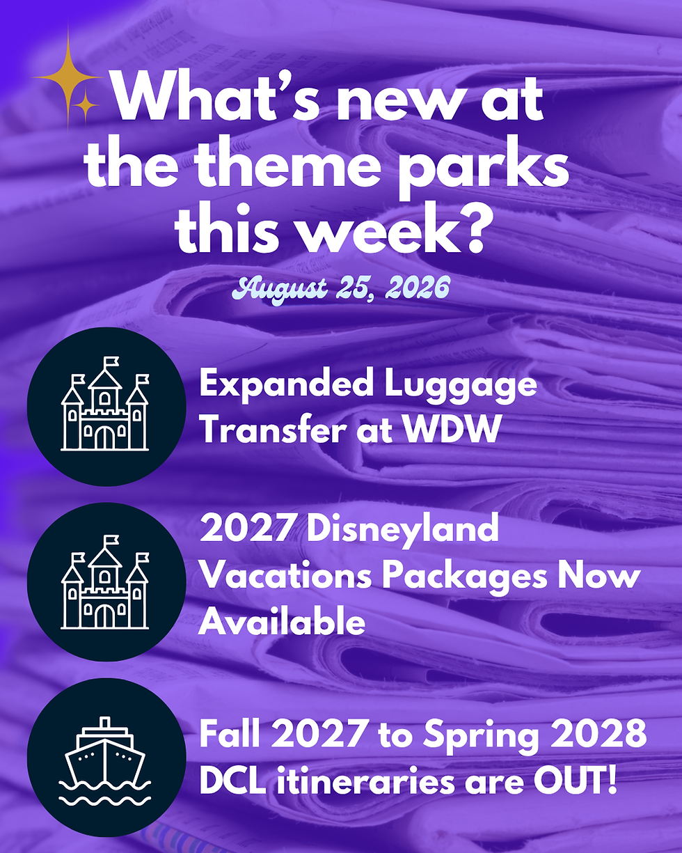 Theme Park News - August 25, 2026