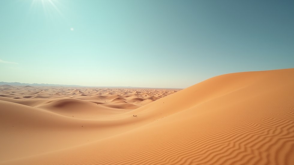 Wide angle view of vast desert land