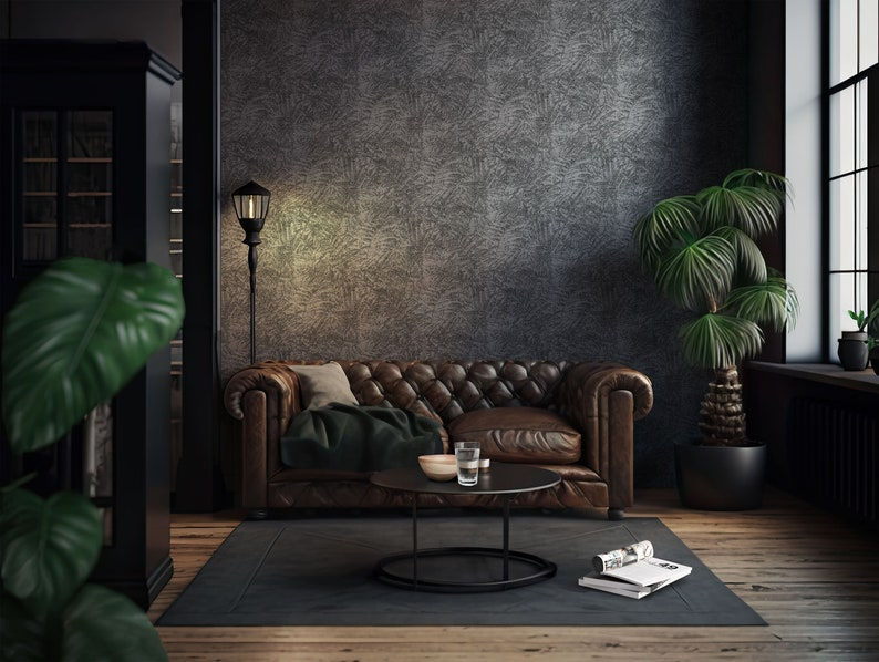 Thumbnail: Ivory Garden Grey & White Bed Room Wallpaper, Silver Peel & Stick