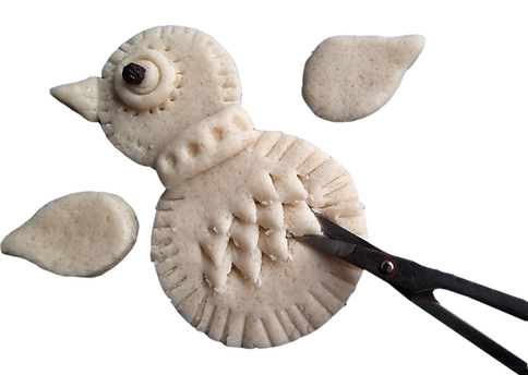 Tvoření ze slaného těsta - nůžky, kuřátko