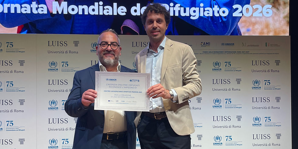 Il CUS Padova premiato da UNHCR Italia per l'impegno nell'inclusione lavorativa