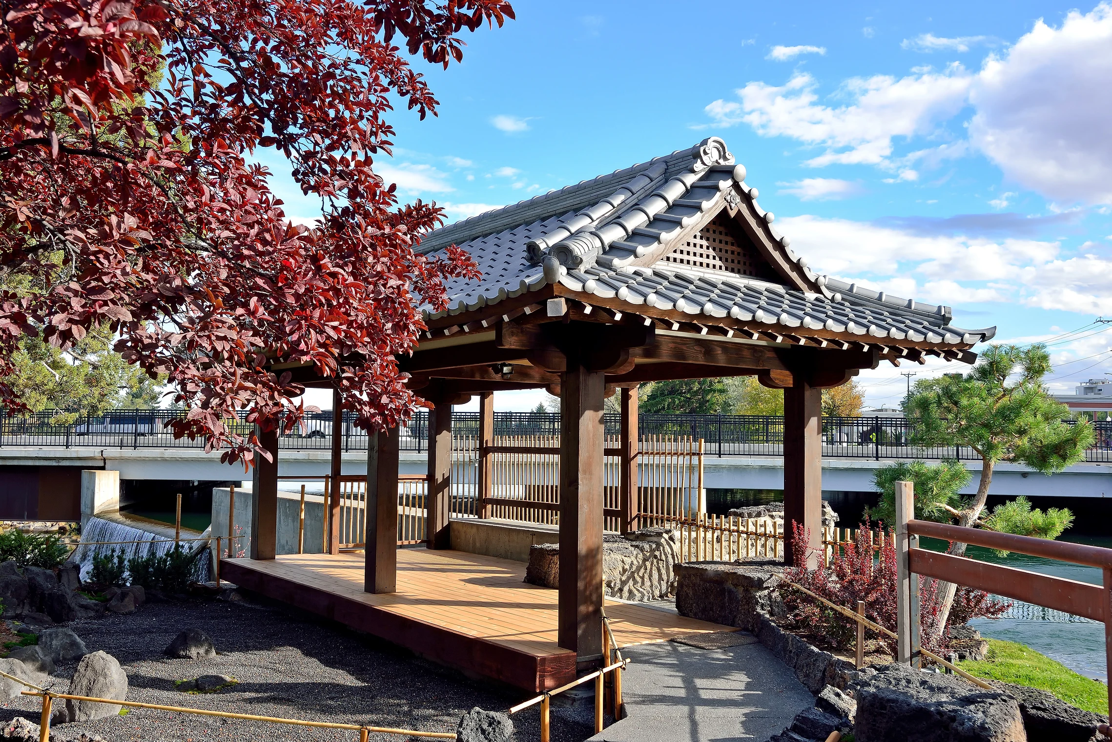 the newly built Pavilion at Friendship Garden in Idaho Falls, Idaho