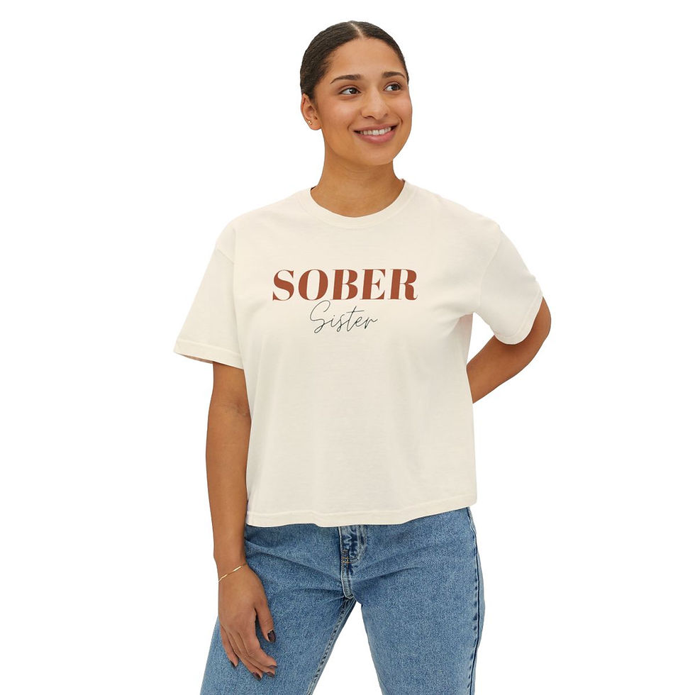 Thumbnail: Sober Sister 100% Organic Cotton Women's Boxy Tee