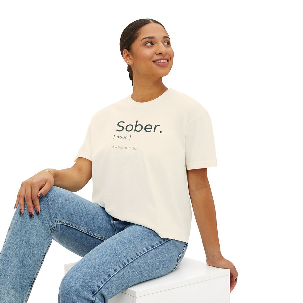 Thumbnail: Sober Awesome AF 100% Organic Cotton Women's Boxy Tee