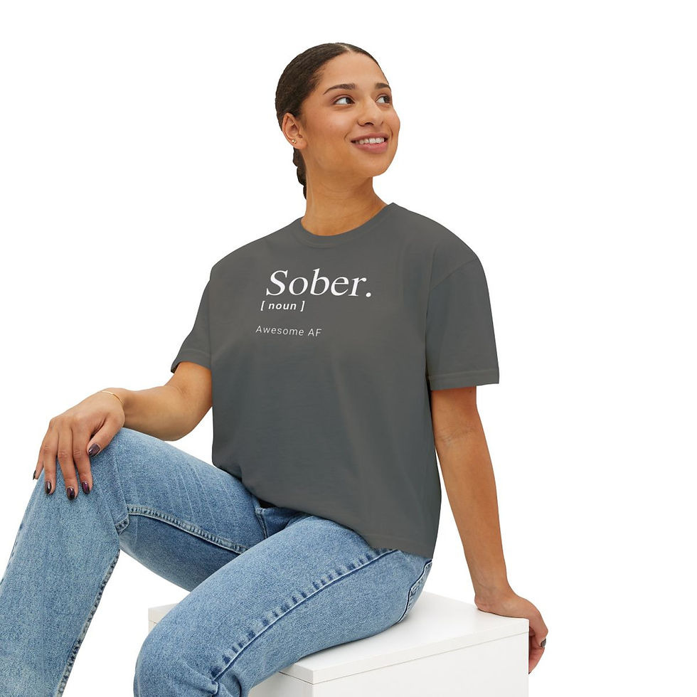 Thumbnail: Sober Awesome AF 100% Organic Cotton Women's Boxy Tee