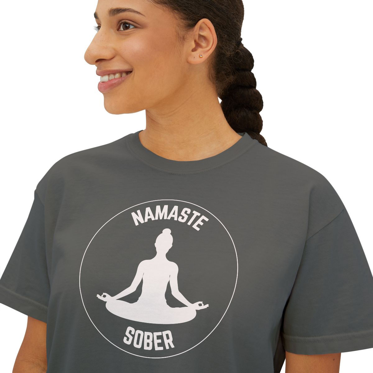 Namaste Sober 100% Organic Cotton Women's Boxy Tee
