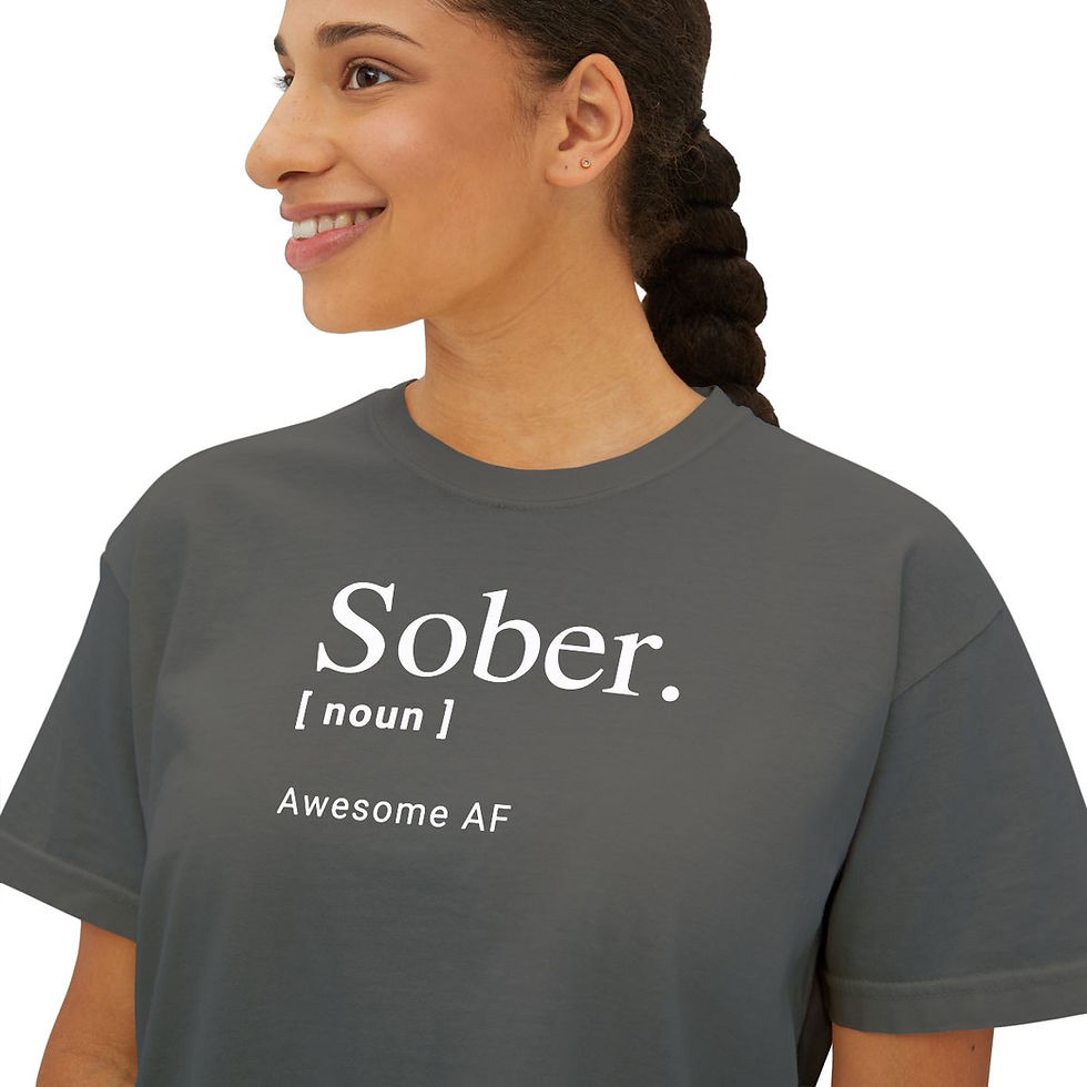 Thumbnail: Sober Awesome AF 100% Organic Cotton Women's Boxy Tee
