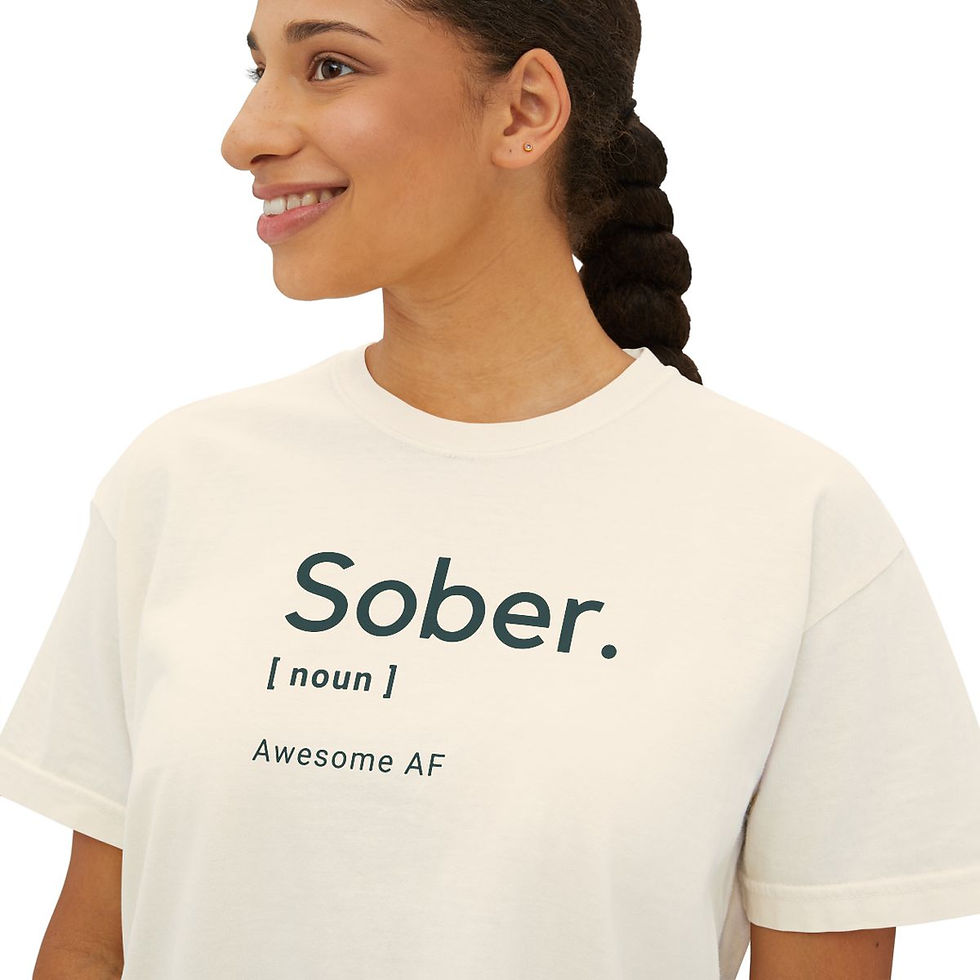 Sober Awesome AF 100% Organic Cotton Women's Boxy Tee