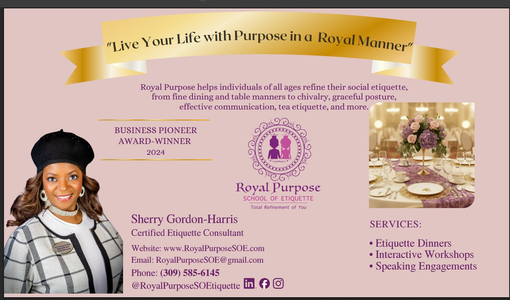 Living with Purpose in a Royal Manner: Royal Purpose School of Etiquette Brings Grace, Confidence, and Character to the Community