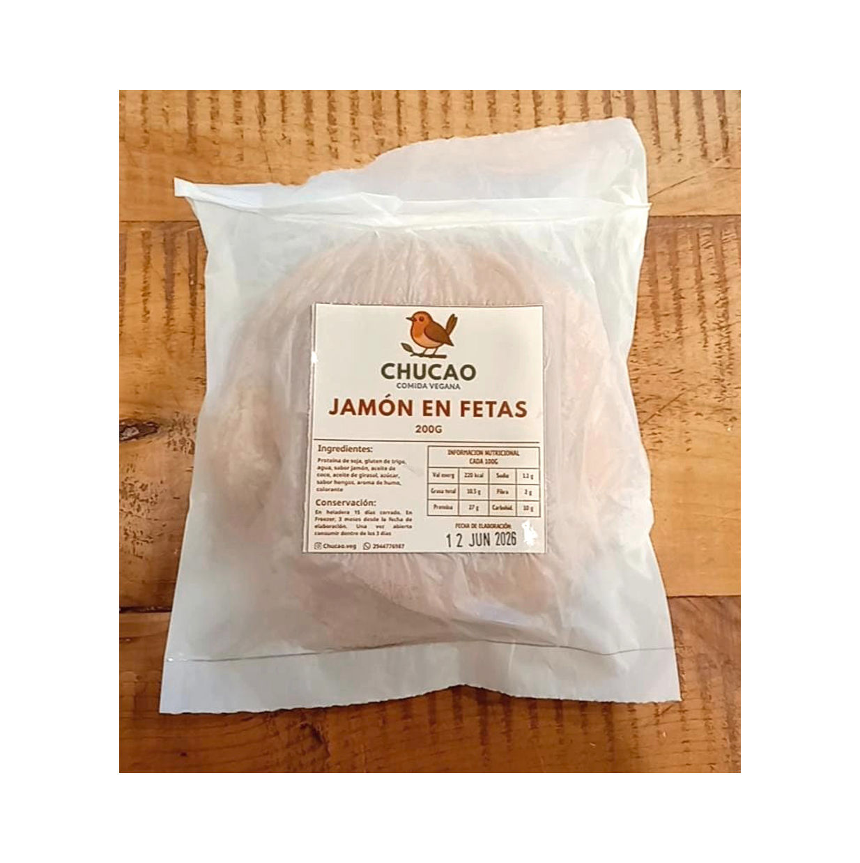 Jamon en fetas vegano - 200 Gr - Chucao