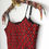 Thumbnail: Red Brick boota Dabu Printed Stretchable Spaghetti Blouse/Crop Top