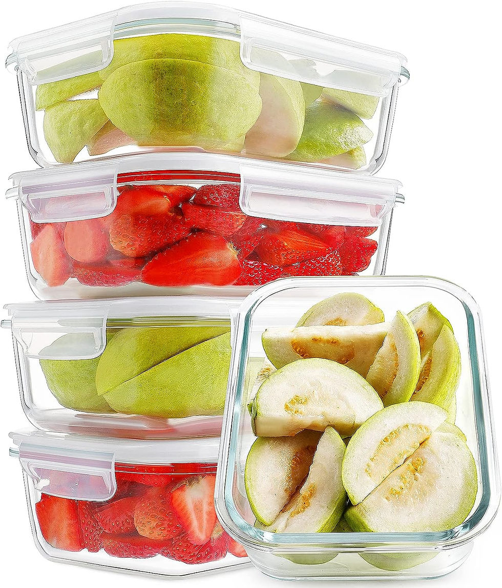 Thumbnail: HOMBERKING 9 Pack Glass Meal Prep Containers 3 & 2 & 1 Compartment, Glass Food 
