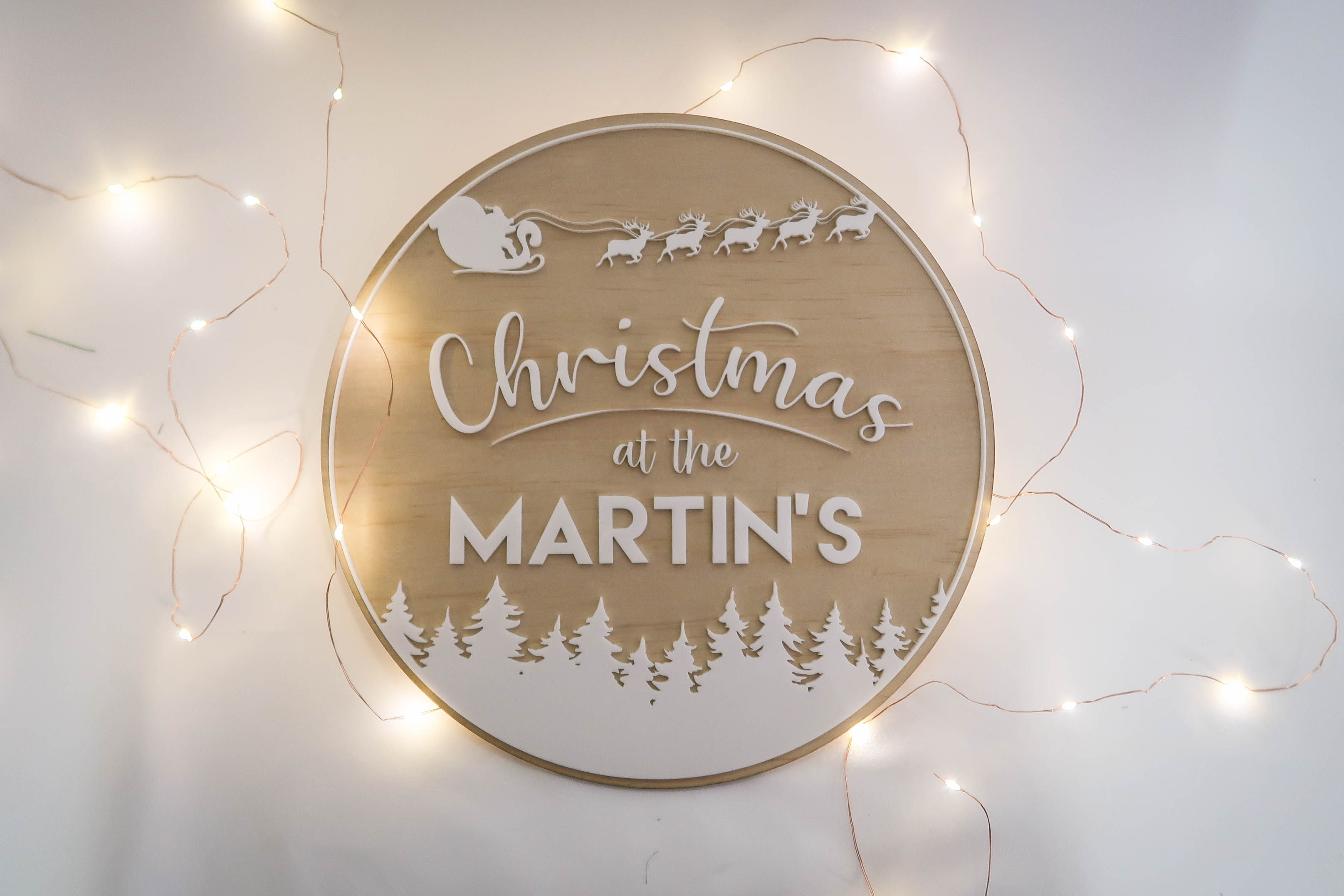 3D Christmas Family door sign