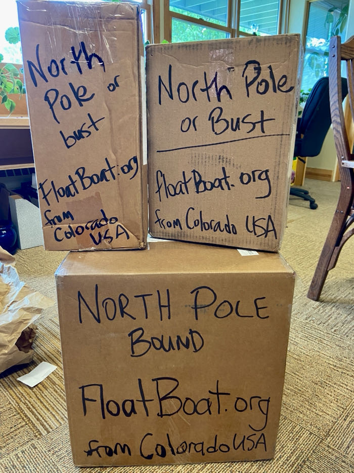 Wooden boats were shipped out just in time to be sent on the US Coast Guard Healy icebreaker to the North Pole.