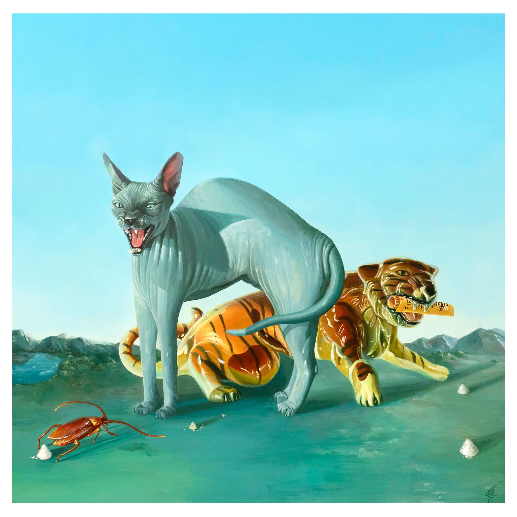 Cats on cocaine - 60 x 60cm art print