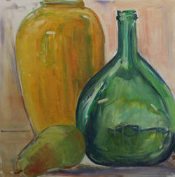 yellow vase green bottle 2