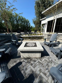 interlock paver fire pit outdoor space
