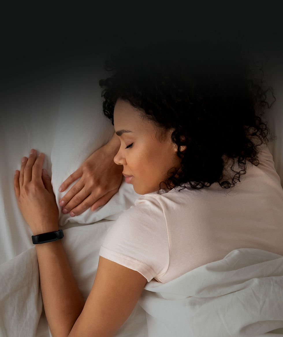 A woman asleep in bed