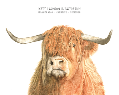 Highland Cow in Watercolour